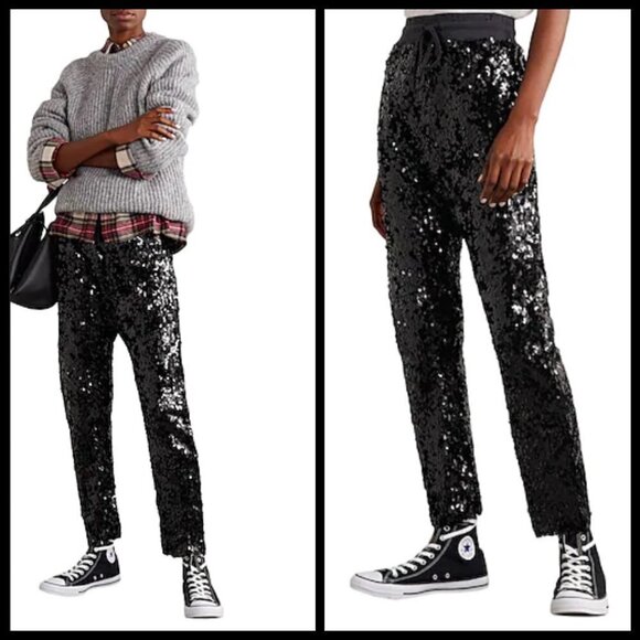 💕R13💕 Harem Sequin Pant ~ Drop Crotch Sweatpants Black XS NWOT - Picture 7 of 16